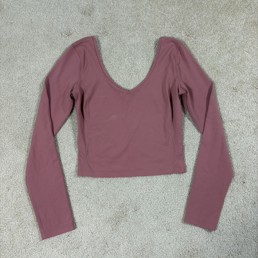 Lululemon Align Long Sleeve Shirt Size 6 Brier Rose Cropped Nulu Slim Fit Top